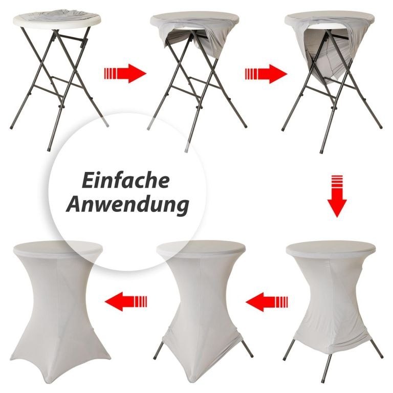 Pokrowiec na wysoki stół, elastyczny, 80 x 80 x 110 cm szary